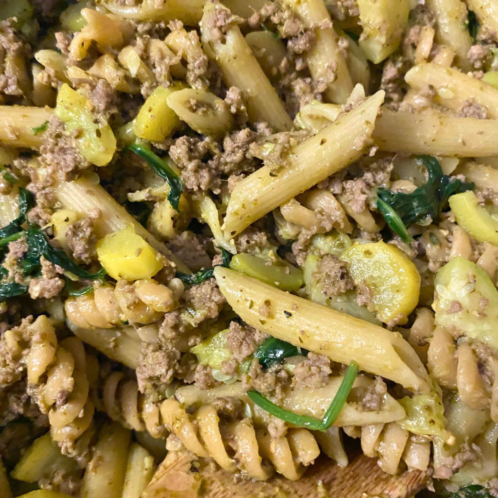 Up Close Turkey Pesto Pasta Post Image