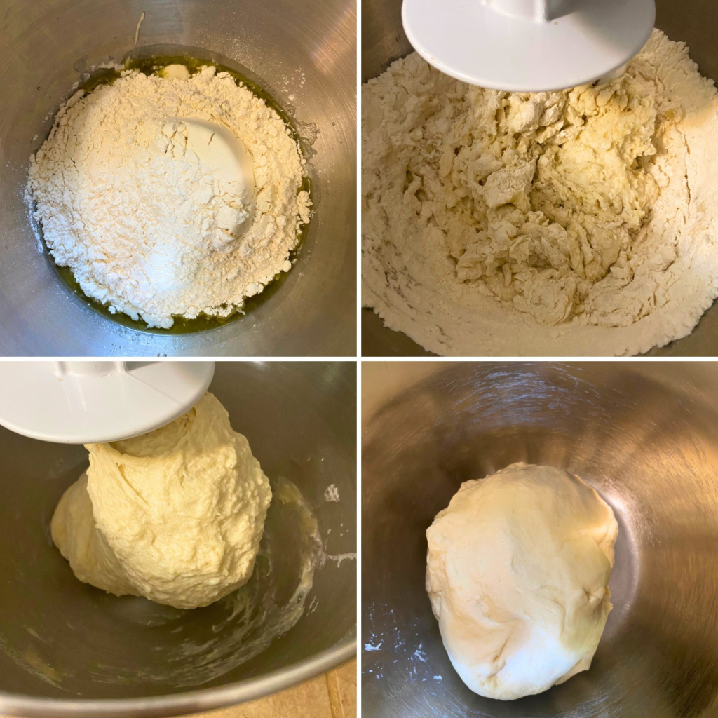 Mixing up sourdough tortilla dough
