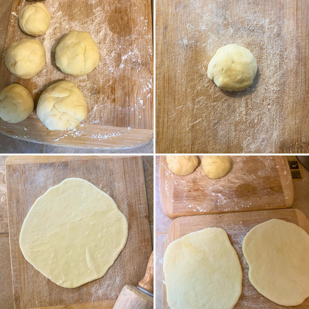 Shaping sourdough tortilla dough