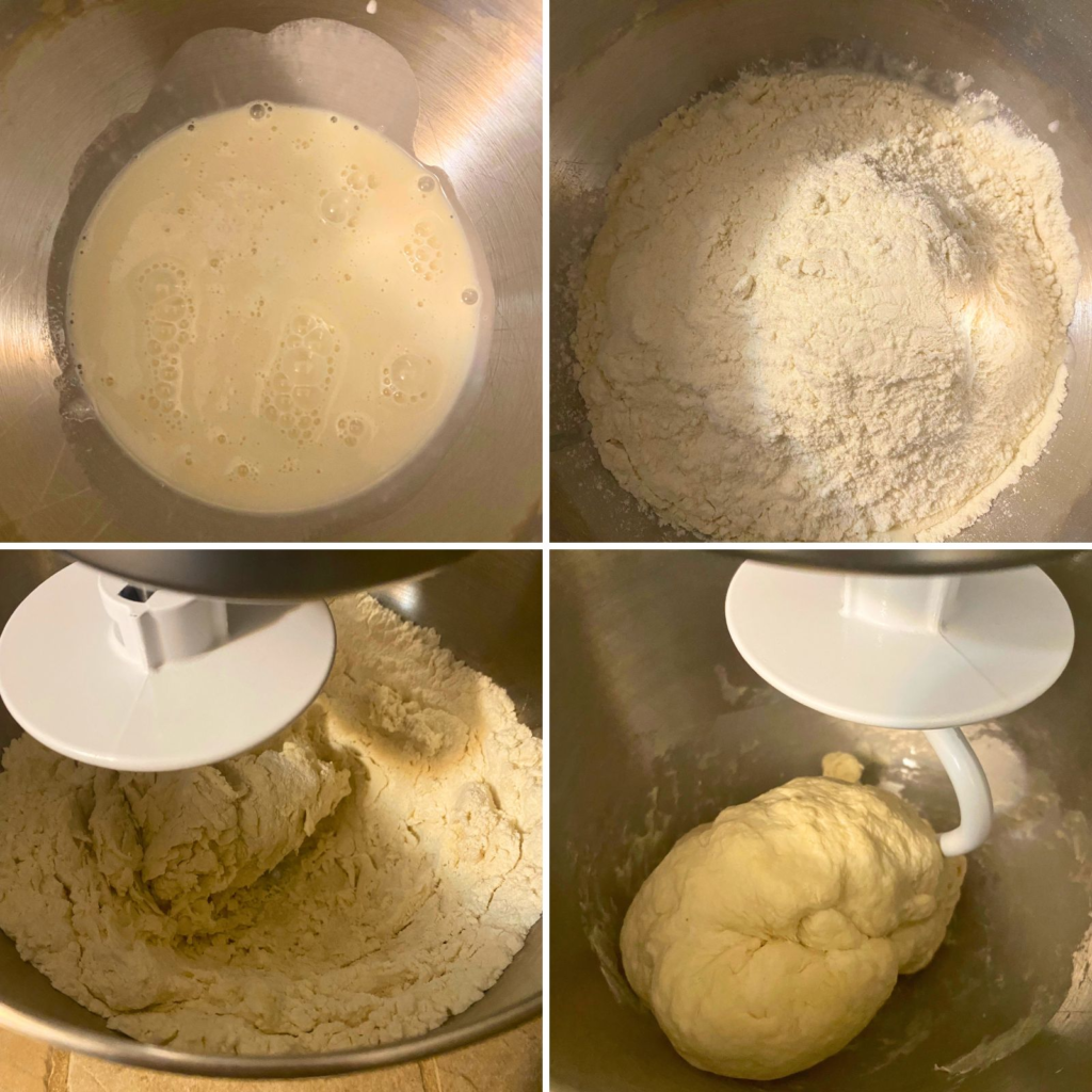 Mixing dough for sourdough pizza crust