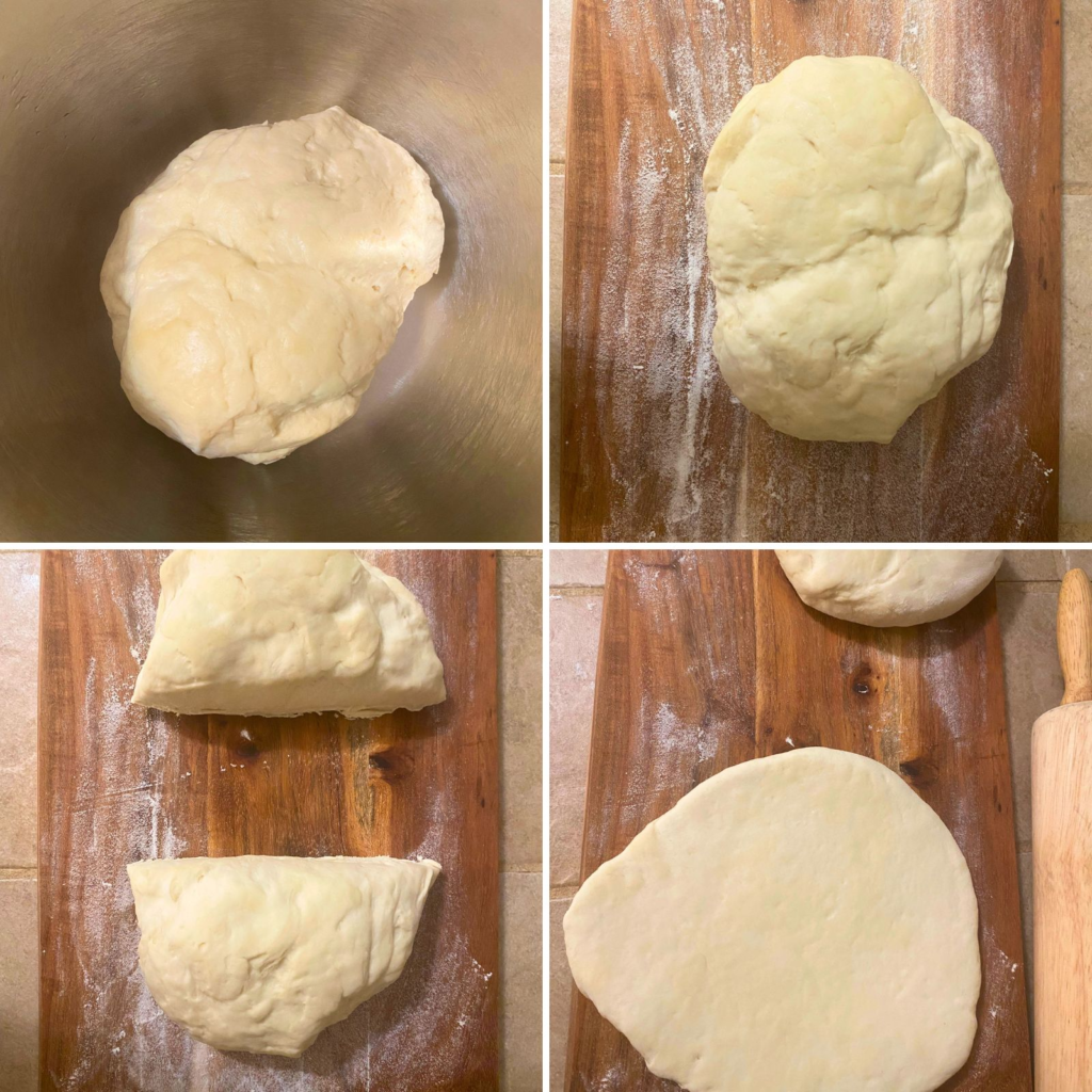 Kneading and shaping dough for sourdough pizza crust